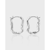 wholesale S925 metal geometric irregular U-shaped diamond-inlaid ear clips for women, Korean version, minimalist luxury, and sophisticated-18K gold 925 silver