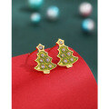 wholesale 925 Sterling Silver Christmas Earrings for Women, Small Batch Design, High-End New Popular Ear Studs, Autumn and Winter Ear Accessories-0-0