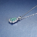 S925 Silver Guatemalan Blue Jadeite Gourd Pendant-0-1
