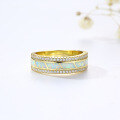 wholesale 925 Silver Japanese Internet-Famous Style Composite Opal OPAL Ring with White Opal Light Luxury Jewelry-0-1