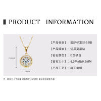 Metal Pendant Necklace with D Color Moissanite, Waterdrop Hollow Design-UFO Necklace [K Gold]  925 Silver