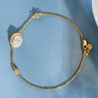 Sterling Silver Iced Cut Radiant Cut 5A Zircon Full Diamond Bracelet-Gold - SL097  925 Silver