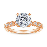 wholesale S925 Sterling Silver Plated European and American Fashion Rose Gold Ring AAA Zirconia Ring Jewelry Accessories, Cross-Border Best Seller-Rose Gold US Size 5#