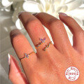 wholesale S925 Sterling Silver Mini Square Diamond Butterfly Ring, Exquisite and Popular on INS-0-2