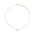 wholesale Metal material flashy Korean-style double circle clasp necklace for women, geometric interlocking pendant, luxury minimalist collarbone chain-0-4