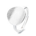 wholesale S925 sterling silver circular matte curved surface ring, minimalist sweet-cool style index finger ring-0-4