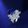 wholesale 925 Silver Shipei Jewelry 6ct Synthetic Sapphire Chubby Square 10*11 High-End Feeling Ring for Women-0-3