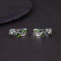 wholesale S925 silver new design natural topaz earrings with cluster-set garnet, peridot, and amethyst gemstones-0-2