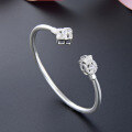 wholesale S990 Silver Korean Minimalist Open-Ended Bracelet, Popular Sweet Student Accessory Wholesale-0-3
