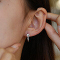 S925 Silver Classic U-Shape Moissanite Earrings, 1ct D Color-0-2