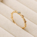 wholesale S925 Silver Japanese Minimalist Vintage Aquamarine Ring, Dunli Jewelry 25th Spring New Collection-0-4