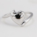 wholesale S925 silver plated with 14K gold, sweet and edgy heart-shaped ring for daily wear, sourced directly from jewelry manufacturers for wholesale-0-1