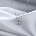 wholesale 925 Sterling Silver Moissanite Necklace for Women, Ins Summer Minimalist Pendant Collarbone Chain Jewelry, Hypoallergenic and Tarnish-Free-0-9