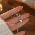 wholesale S925 Sterling Silver Two-Life Flower Bell Minimalist Necklace, Small Design, High-End Personalized Collarbone Chain Gift for Best Friend-0-0