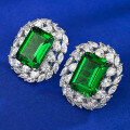 wholesale S925 Sterling Silver New European and American Luxury Set 10*14mm Nano Green Earrings Cross-Border AliExpress Style-0-2