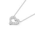 wholesale 18k Gold AU750 Platinum Small Fresh Heart-shaped Necklace with Lab-grown Diamonds, Genuine Diamond Love Pendant Collarbone Chain Hollow Setting Customization-0-2