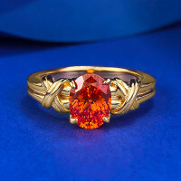 wholesale S925 Silver Live Stream Style 6*8mm Oval Fanta Garnet Ring Radiant Ice Flower Cut Drop Shipping-R1041 Fanta Orange 9