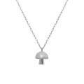 wholesale S925 Sterling Silver Korean Version Ins Minimalist Design Textured Versatile Mushroom Resin Pendant Necklace Women's Collarbone Chain-0-6