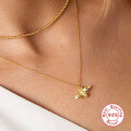 wholesale S925 Sterling Silver Fun Insect Bee Pendant Necklace, Versatile Collarbone Chain, Korean Style, INS Trendy, Niche, High-End Women's Accessory-0-2