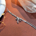 wholesale S925 Sterling Silver Multi-strand Bow Bracelet for Women, Korean-style Fashion, Runaway Princess Aesthetic, Sweet and Stylish Hand Accessory-0-4