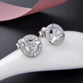 wholesale S925 silver zirconia stud earrings in minimalist style, Korean and Japanese version, small round fresh design-0-5