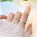 wholesale S925 Sterling Silver Viral Candy Wrapper Couple Rings, Minimalist Design for Men and Women, Wholesale-0-1