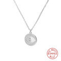 wholesale S925 Sterling Silver Geometric Eye Pendant with Rhinestones, Round Choker Necklace, Trendy INS Style-0-4
