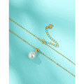 wholesale S925 Sterling Silver Artificial Pearl Necklace for Women, Spring and Summer Light Luxury Small and Minimalist High-End Sense Collarbone Chain, Versatile Sweater Chain-0-3