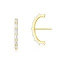 wholesale 925 Silver European and American Minimalist Exaggerated Geometric Stepped Square White Zircon Earrings, Hong Kong Style Design, Niche New Earrings-0-5