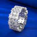 wholesale Metal material first, the elegant imitation diamond rectangular zirconia fire gemstone ring for women with micro-set zirconia-0-5
