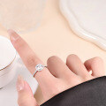 Sterling Silver 1-Carat Moissanite Square Solitaire Engagement Ring, Luxury Design-0-1