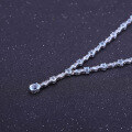 wholesale S925 Silver Luxury High-End Natural Topaz Necklace with Inlaid Natural Gemstone Pendant for Evening Banquet-0-1