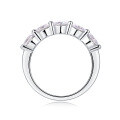 wholesale S925 Sterling Silver European and American Popular Luxe Bezel Set Stacking Ring Moissanite Ring Cross-border TEMU Best-Seller Lady Elegant Ring High-Quality Goods-0-1