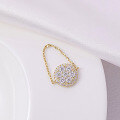 wholesale S925 silver plated with 18k gold, fashion circular bubble D color moissanite ring chain design-0-3