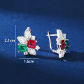wholesale S925 Sterling Silver New Enzela Simulated Emerald Zircon Stud Earrings for Women Wholesale Factory-0-3
