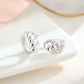 wholesale S925 silver autumn and winter twist earrings for women, small batch design, high-end feel, croissant hoop, elegant ear hoops wholesale-0-1