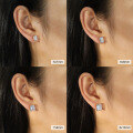 wholesale S925 Silver Emerald Cut Multi-Size Rectangular Pagoda Ear Studs for Cross-Border Wholesale on AliExpress-0-0