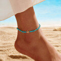 wholesale S925 Sterling Silver Turquoise Cross Anklet for Women, Beach Foot Jewelry Wholesale-0-3