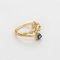 wholesale S925 silver jewelry, small and sweet style, spring new collection, London blue topaz ring-0-3