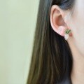 wholesale Gold-plated 925 Sterling Silver Enamel Carrot Waterdrop Hetian Jade Earrings, Small Design Ear Studs-0-6
