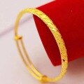 wholesale Metal material, multiple Vietnamese sand gold bracelets for women, non-fading, retro bracelets, suitable for chubby wrists, push-pull adjustable, genuine-0-11