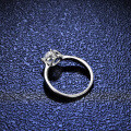 S925 Silver Moissanite Four-Prong Crown Engagement Ring for Women-0-1