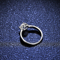 S925 Silver Moissanite Four-Prong Crown Engagement Ring for Women-1 carat (D color moissanite)  9 yards