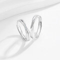 wholesale 925 Sterling Silver Minimalist Ins Niche Design Light Luxury Adjustable Open Couple Rings-0-3