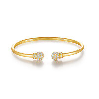 wholesale Metal material, Korean creative ladies' temperament small fresh minimalist shiny open inlaid diamond bracelet fashion bestie gift hand accessory-Silver with zircon platinum