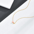 wholesale Gold-plated sterling silver with pink queen shell necklace, Japanese minimalist style, holiday gifts for little girls, wholesale from manufacturers-0-0