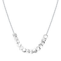 wholesale 925 Sterling Silver Geometric Collarbone Chain Box Chain-Broken Silver Necklace - White Gold 925 Silver