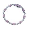 wholesale Metal Material: 925 Sterling Silver, New Classic Fashion Pink Diamond Bracelet, Daily Wear Small Fresh Style OL Live Streaming Hit Popular on Xiaohongshu-0-4