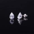 wholesale S925 sterling silver gold-plated Audrey Hepburn-style pear-shaped moissanite eagle claw earrings with 05/15/2 carat teardrop stones-0-3