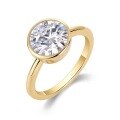 wholesale 925 Silver Gold-Plated Minimalist Ins Style Women's Small Moissanite Ring, Cross-Border Bestseller-0-5